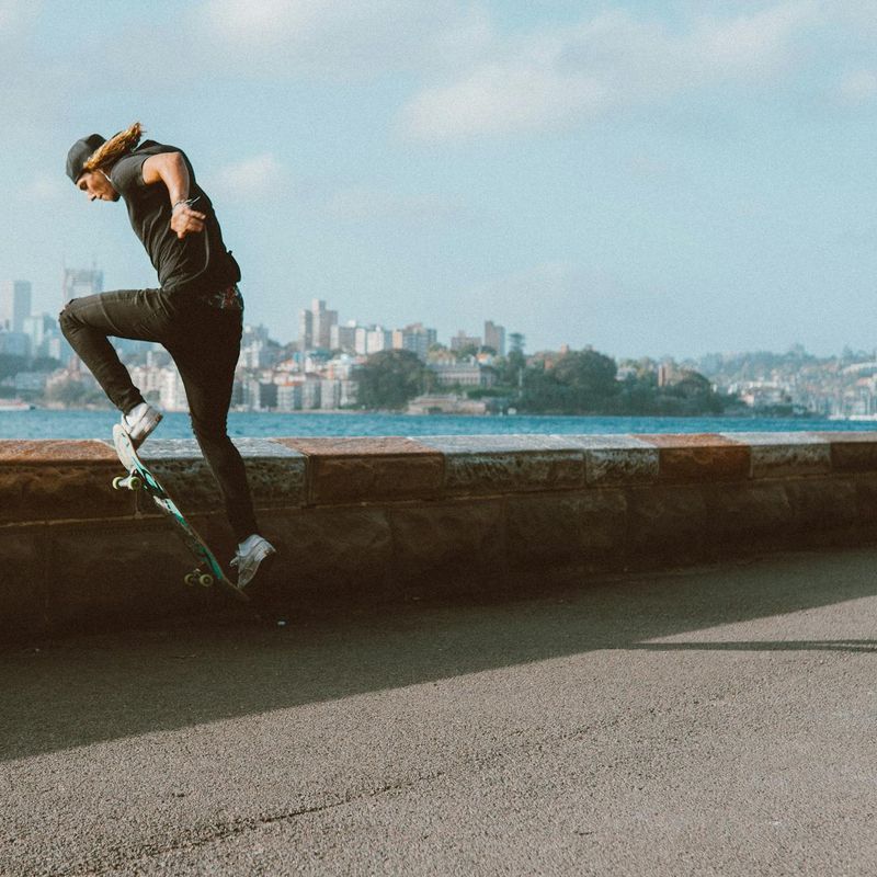 Person in a fluid motion, capturing the essence of flowing exercise.